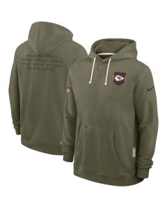 Men's Kansas City Chiefs Olive 2025 Salute to Service Pullover Hoodie (Olive)