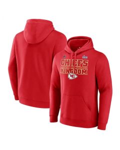 Men's Kansas City Chiefs Red 2022 AFC Champions Team Slogan Pullover Hoodie (Red)