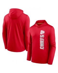 Men's Kansas City Chiefs Red Fan Gear Team Stack Hoodie Performance Long Sleeve T-Shirt