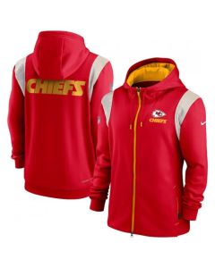 Men's Kansas City Chiefs Red Performance Sideline Lockup Full-Zip Hoodie