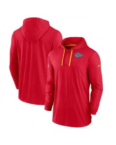 Men's Kansas City Chiefs Red Sideline Pop Performance Pullover Long Sleeve Hoodie T-Shirt