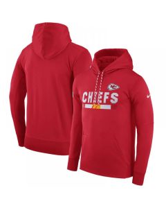 Men's Kansas City Chiefs Red Sideline Team Name Performance Pullover Hoodie