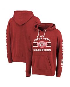 Men's Kansas City Chiefs Red Super Bowl LVII Champions Always Champs Tri-Blend Pullover Hoodie