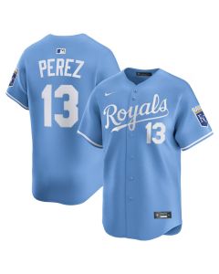 Men's Kansas City Royals #13 Salvador Perez Light Blue Alternate Limited Player Jersey