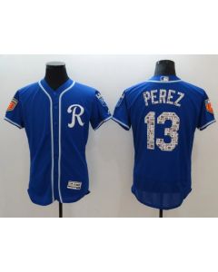 Men's Kansas City Royals #13 Salvador Perez Royal 2018 Spring Training Flexbase Stitched MLB Jersey
