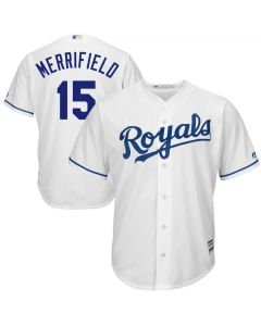 Men's Kansas City Royals #15 Whit Merrifield White Cool Base Stitched MLB Jersey