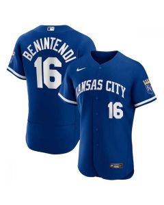 Men's Kansas City Royals #16 Andrew Benintendi Blue Flex Base Stitched Jersey