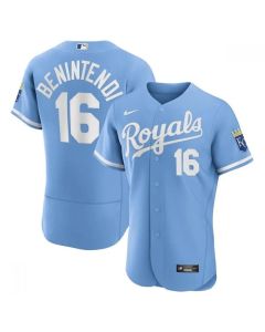 Men's Kansas City Royals #16 Andrew Benintendi Light Blue Flex Base Stitched Jersey