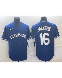 Men's Kansas City Royals #16 Bo Jackson Navy Cool Base Stitched Baseball Jersey