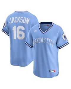 Men's Kansas City Royals #16 Bo Jackson Nike Light Blue Throwback Cooperstown Collection Limited Jersey (Blue)