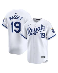 Men's Kansas City Royals #19 Michael Massey White Home Limited Player Jersey (White)