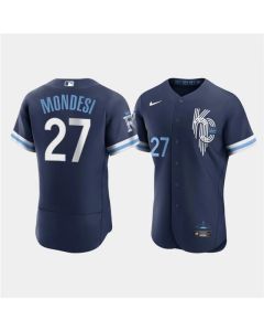 Men's Kansas City Royals #27 Adalberto Mondesi 2022 Navy City Connect Flex Base Stitched MLB Jersey