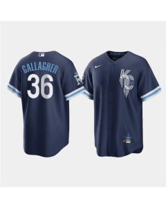 Men's Kansas City Royals #36 Cam Gallagher 2022 Navy City Connect Cool Base Stitched Jersey