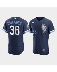 Men's Kansas City Royals #36 Cam Gallagher 2022 Navy City Connect Flex Base Stitched MLB Jersey