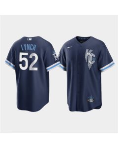 Men's Kansas City Royals #52 Daniel Lynch 2022 Navy City Connect Cool Base Stitched Jersey