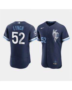 Men's Kansas City Royals #52 Daniel Lynch 2022 Navy City Connect Flex Base Stitched MLB Jersey