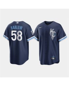 Men's Kansas City Royals #58 Scott Barlow 2022 Navy City Connect Cool Base Stitched Jersey