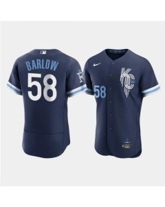 Men's Kansas City Royals #58 Scott Barlow 2022 Navy City Connect Flex Base Stitched MLB Jersey