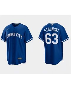 Men's Kansas City Royals #63 Josh Staumont Royal Cool Base Stitched Baseball Jersey