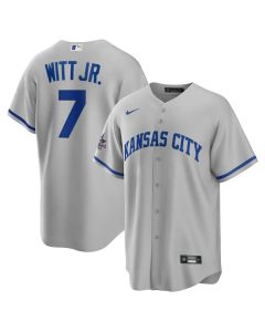 Men's Kansas City Royals #7 Bobby Witt Jr. Gray 2025 MLB All-Star Game Road Replica Player Jersey