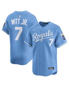 Men's Kansas City Royals #7 Bobby Witt Jr. Light Blue Alternate Limited Player Jersey (Blue)