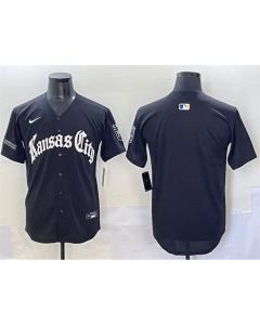 Men's Kansas City Royals Black "Gothic Crown Edition" Vapor Premier Limited Stitched Baseball Jersey