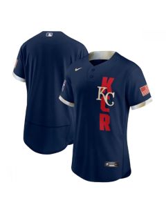 Men's Kansas City Royals Blank 2021 Navy All-Star Flex Base Stitched MLB Jersey