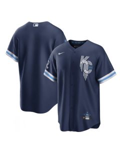 Men's Kansas City Royals Blank 2022 Navy City Connect Cool Base Stitched Jersey