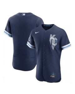 Men's Kansas City Royals Blank 2022 Navy City Connect Flex Base Stitched MLB Jersey