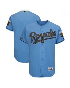Men's Kansas City Royals Blank Blue 2018 Memorial Day Flexbase Stitched MLB Jersey