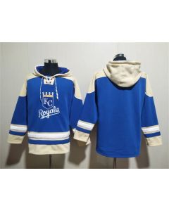 Men's Kansas City Royals Blank Blue Ageless Must-Have Lace-Up Pullover Hoodie