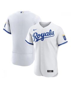 Men's Kansas City Royals Blank White Flex Base Stitched Jersey