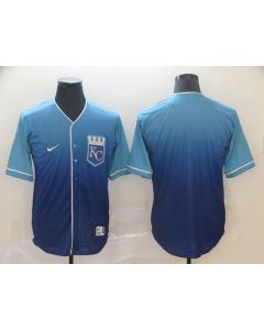 Men's Kansas City Royals Blue Fade Stitched MLB Jersey