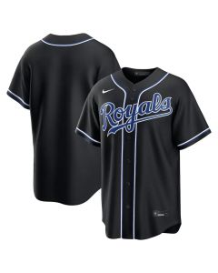 Men's Kansas City Royals Fashion Replica Black Out Jersey