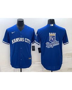 Men's Kansas City Royals Royal Team Big Logo Cool Base Stitched Jersey