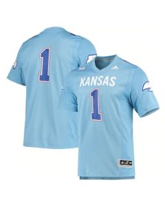Men's Kansas Jayhawks #1 Light Blue Stitched Jersey