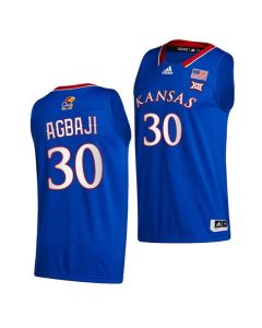 Men's Kansas Jayhawks #30 Ochai Agbaji Royal Basketball Stitched Jersey