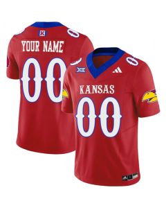Men's Kansas Jayhawks ACTIVE PLAYER Custom Red 2023 F.U.S.E. Vapor Limited Stitched Jersey
