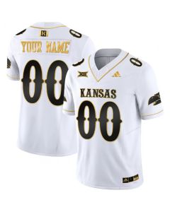 Men's Kansas Jayhawks ACTIVE PLAYER Custom White/Gold 2023 F.U.S.E. Vapor Limited Stitched Jersey