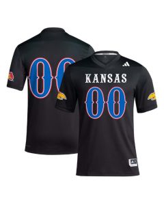 Men's Kansas Jayhawks Custom Black Stitched Football Jersey