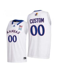 Men's Kansas Jayhawks Custom White Stitched Basketball Jersey (White)