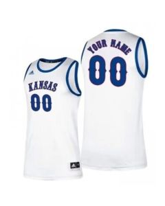 Men's Kansas Jayhawks Custom White Stitched Basketball Jersey