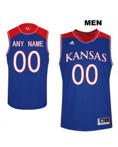 Men's Kansas Jayhawks Personalized Blue Stitched NCAA Jersey