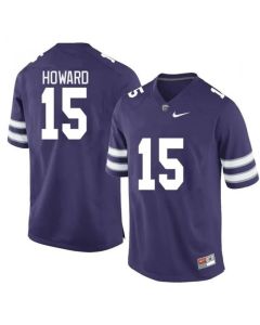 Men's Kansas State Wildcats #15 Will Howard Purple Vapor Stitched Jersey