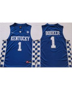 Men's Kentucky Wildcats #1 BOOKER Blue Stitched Jersey
