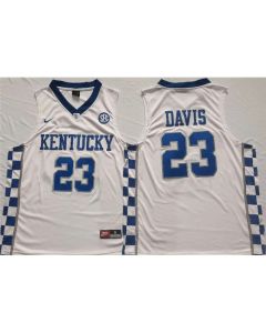 Men's Kentucky Wildcats #23 Anthony Davis White Stitched Jersey