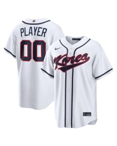 Men's Korea Baseball Custom White 2026 World Baseball Classic Home Jersey (White)