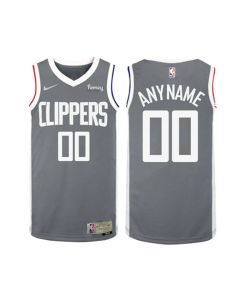 Men's LA Clippers Gray Earned Edition Custom Jersey