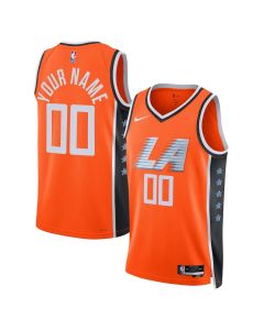 Men's LA Clippers Nike Orange 2025/26 City Edition Swingman Custom Jersey (Orange)