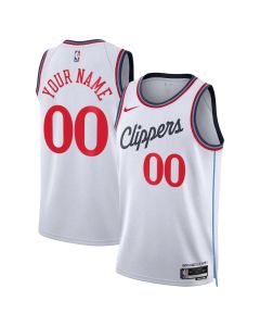 Men's LA Clippers Nike White Swingman Association Edition Custom Jersey (White)